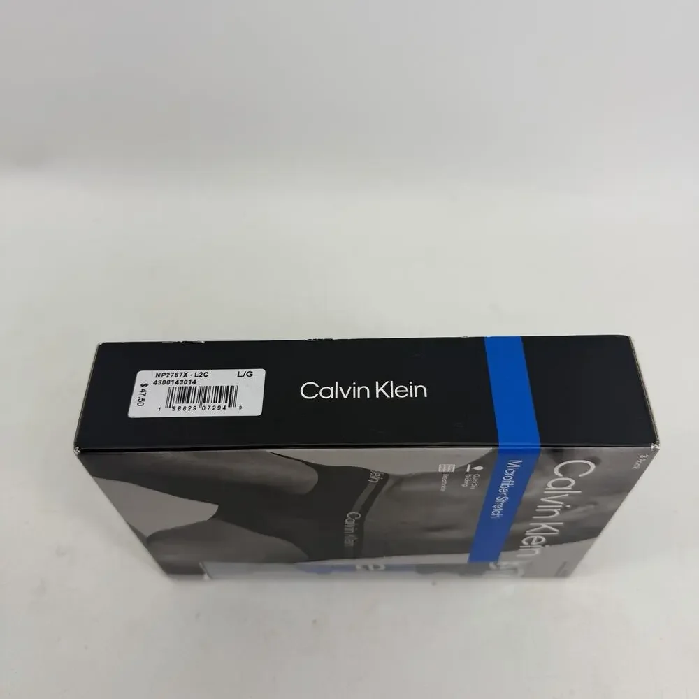 Calvin Klein Microfiber Stretch Hip Brief Underwear Mens Large 3-Pack Breathable